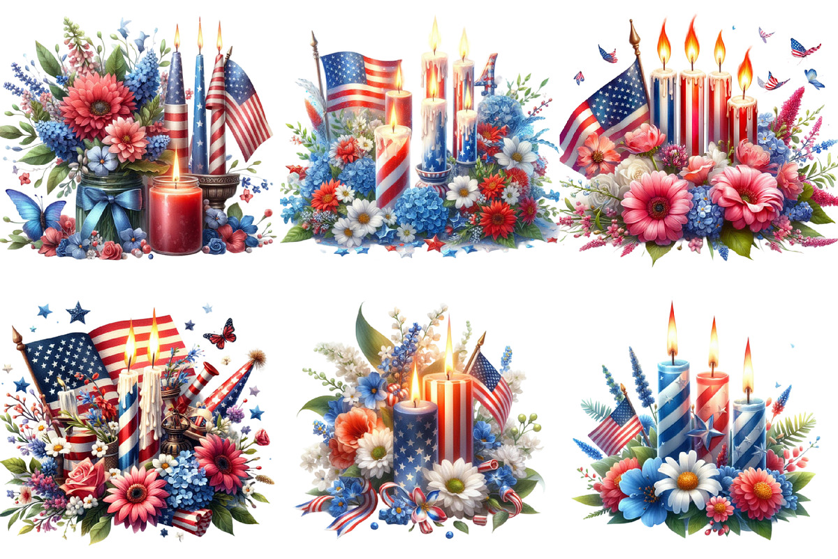 4th of July, Independence Day Clipar, an Illustration by Sublimation Artist (Photo 2 of 6)