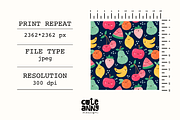 Pattern with funny fruits, a Pattern Graphic by Cuteanny Design (Thumbnail 3 of 4)