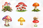 Summer Mashrooms Clipart, an Illustration by RobertsArt (Thumbnail 5 of 7)