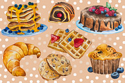 Watercolor Desserts & Sweets Set, a Food Illustration by LidiaP (Thumbnail 2 of 3)
