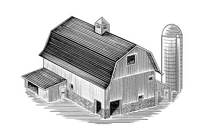 Hay Field and Barn, a Work Illustration by blue67sign