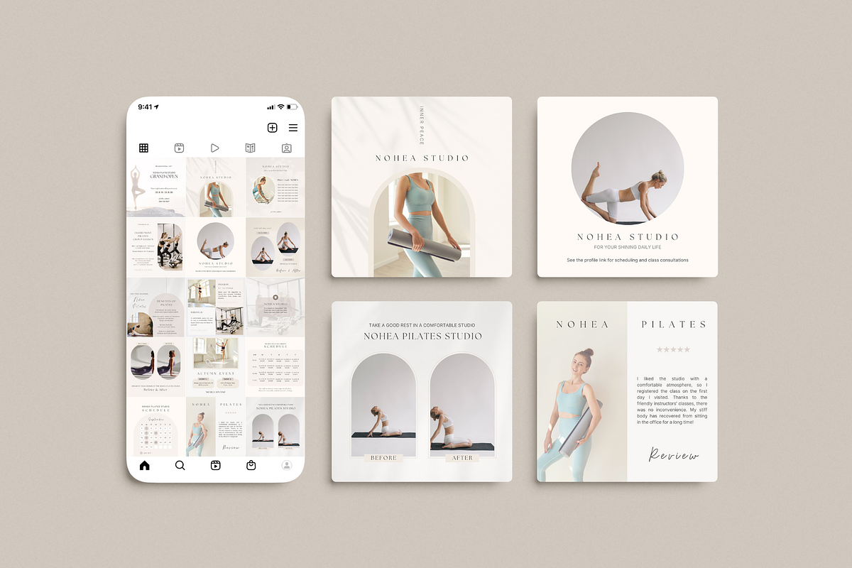 Yoga Studio Instagram Template Canva