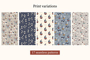 Ocean life clipart and patterns, a Pattern Graphic by EltaMaxArt (Thumbnail 7 of 10)