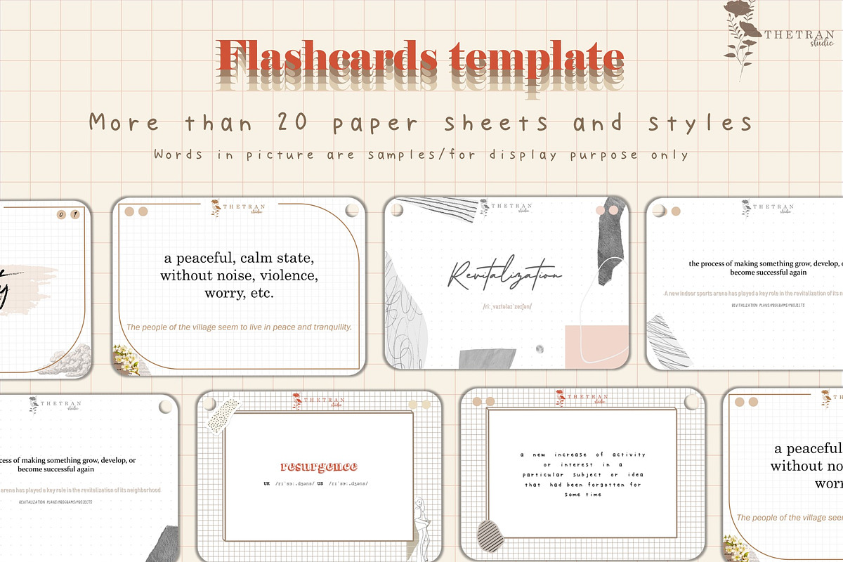 Vintage Flashcard Template, a Card Template by The Tran Studio (Photo 2 of 4)