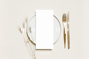 Neutral 4x9 Menu Card Mockup