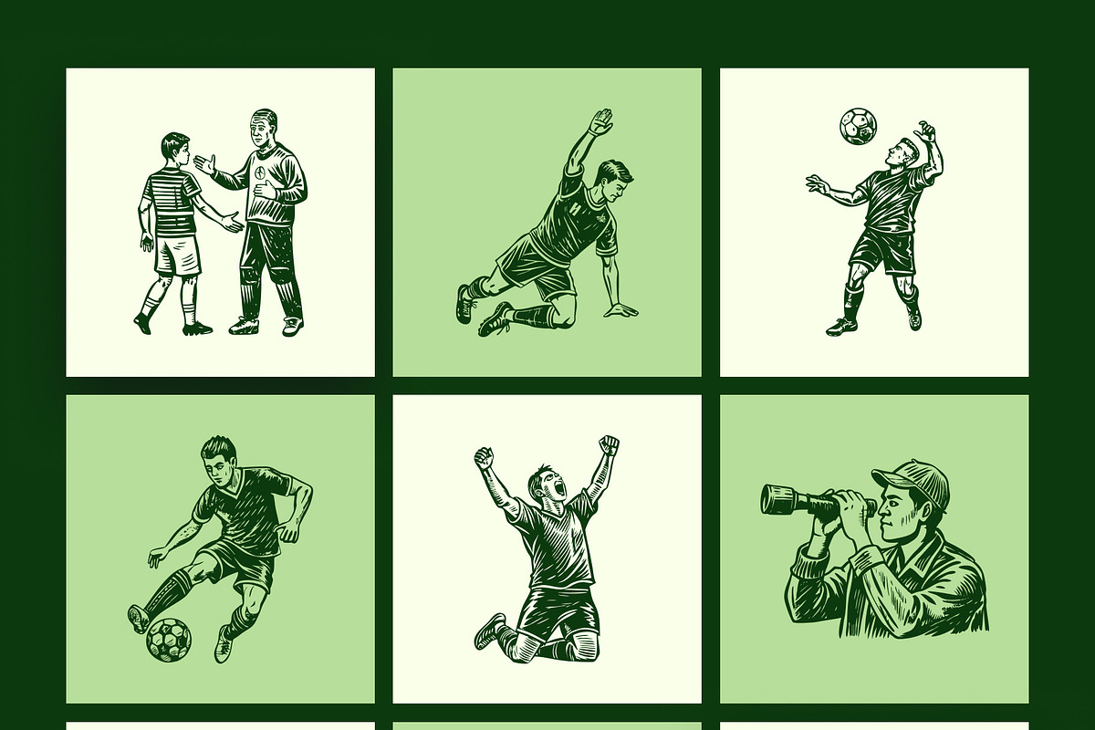 Vintage Soccer Illustration Set, a Sport Illustration by Prosymbols (Photo 9 of 10)