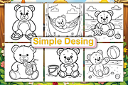 Easy Summer Teddy Bear Coloring Book, an Animal Illustration by Ink Gallery (Thumbnail 2 of 4)