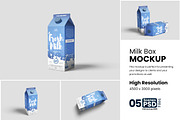 Milk Box Mockup, a Product Mockup by bimockup (Thumbnail 1 of 6)