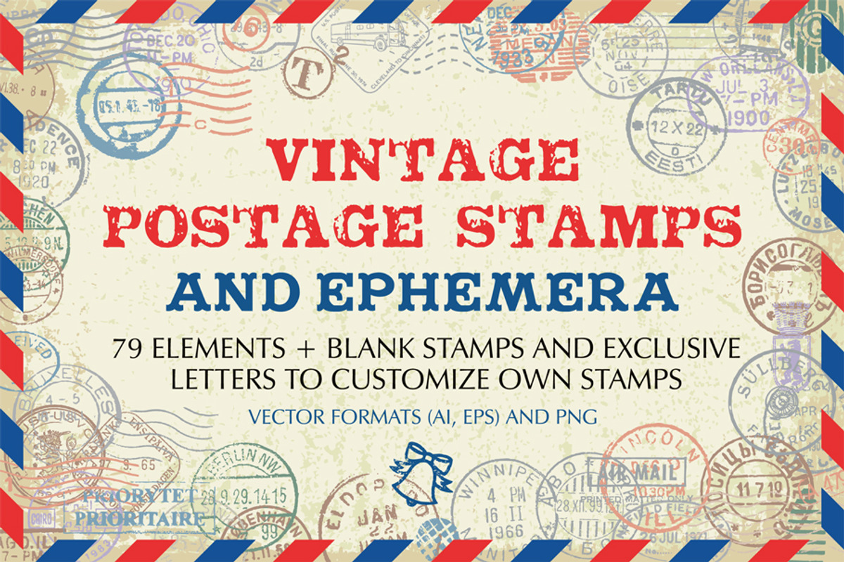 Vintage Postage Stamps And Ephemera, an Object Graphic by Digiselector Design Goods (Photo 1 of 4)