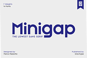 Minigap - Low Geometric Sans Font, a Sans Serif Font by Gravitype (Thumbnail 1 of 15)