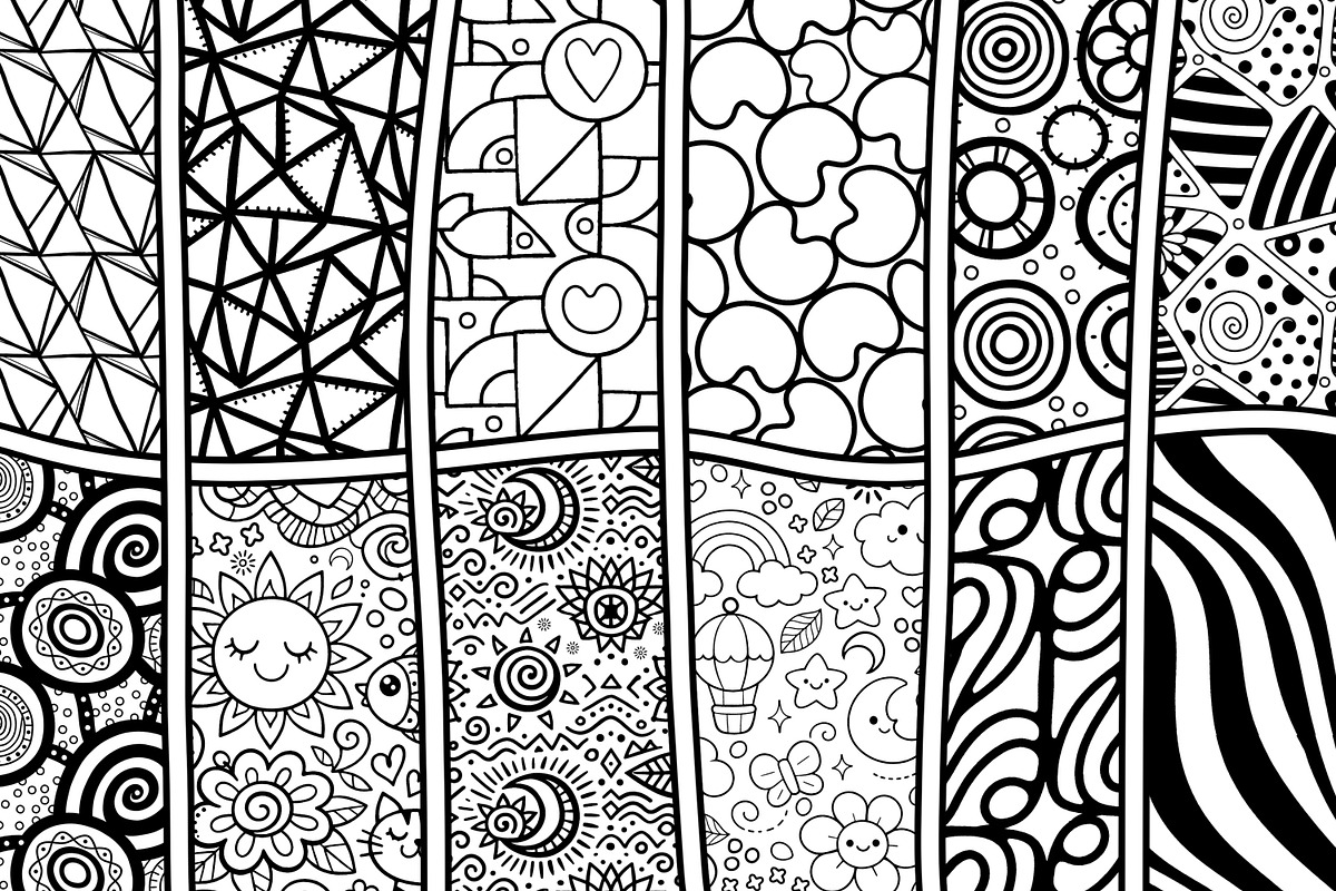 61 Procreate Coloring Book Patterns, a Brush Add-On by Heather Green Designs (Photo 6 of 10)