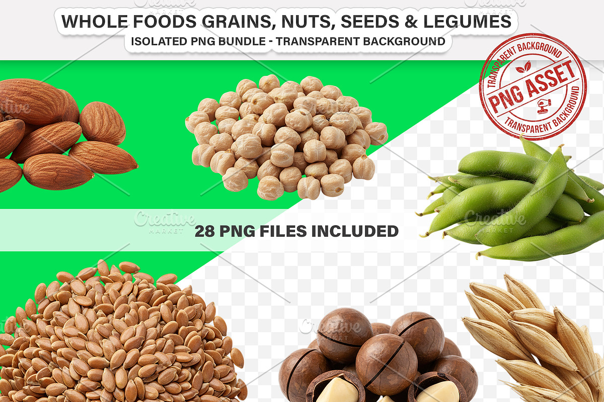 Foods Grains, Nuts & Seeds - PNG, a Food Illustration by Nurlan's shop (Photo 1 of 7)