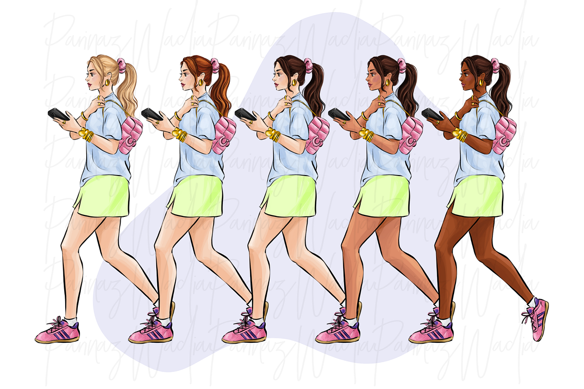 Fashion Girls 50 clipart set, a Person Illustration by Parinaz Wadia Design (Photo 7 of 10)