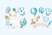 Baby Shower Clipart Bundle, an Illustration by Helospace (Thumbnail 5 of 10)