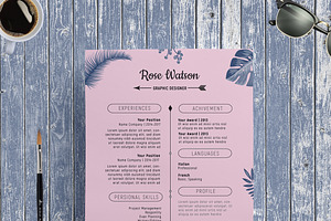 Jungle Blue-Pink Resume Template