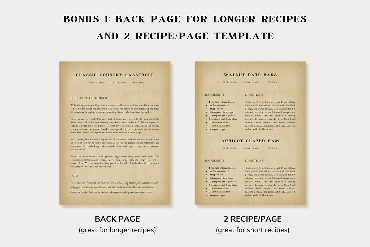 Vintage Recipe Book Template Canva, a Templates & Theme by OrganizationOasisRo (Photo 4 of 10)