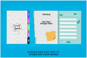 Notebook With Dividers Mockup