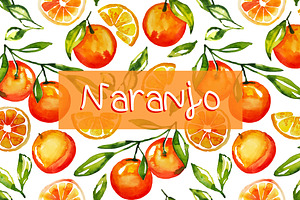 Naranjo watercolor pattern