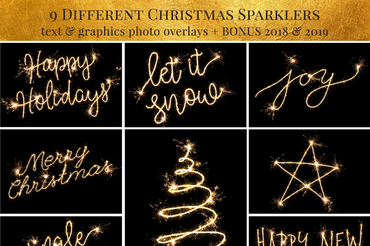 Christmas Sparklers photo overlyas, an Object Graphic by BrownLeopard (Photo 2 of 10)