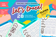 Tracing Lines & Shapes, Worksheets., an Education Illustration by Masherdraws (Thumbnail 1 of 4)