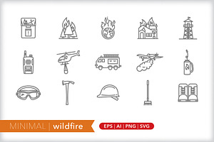 Minimal wildfire icon set, an Outline Icon by Picture Window