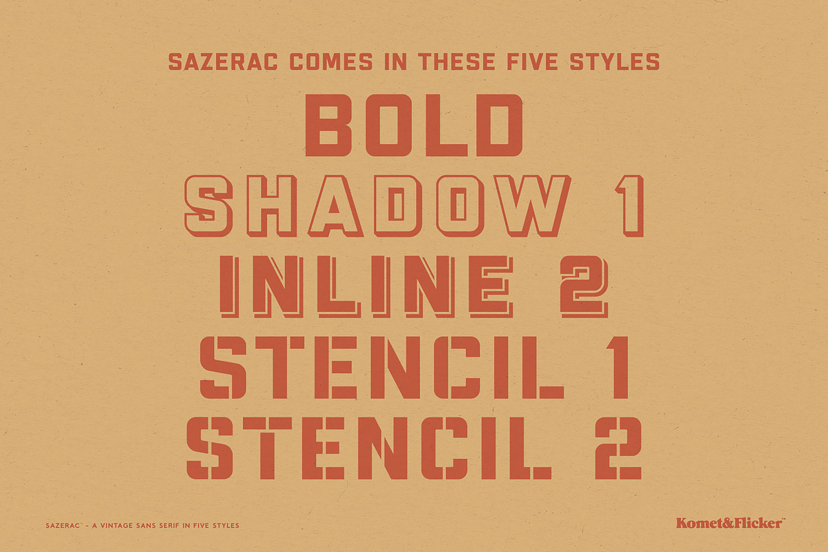 SAZERAC – A Bold Vintage Style Font, a Sans Serif Font by Komet & Flicker (Photo 14 of 15)