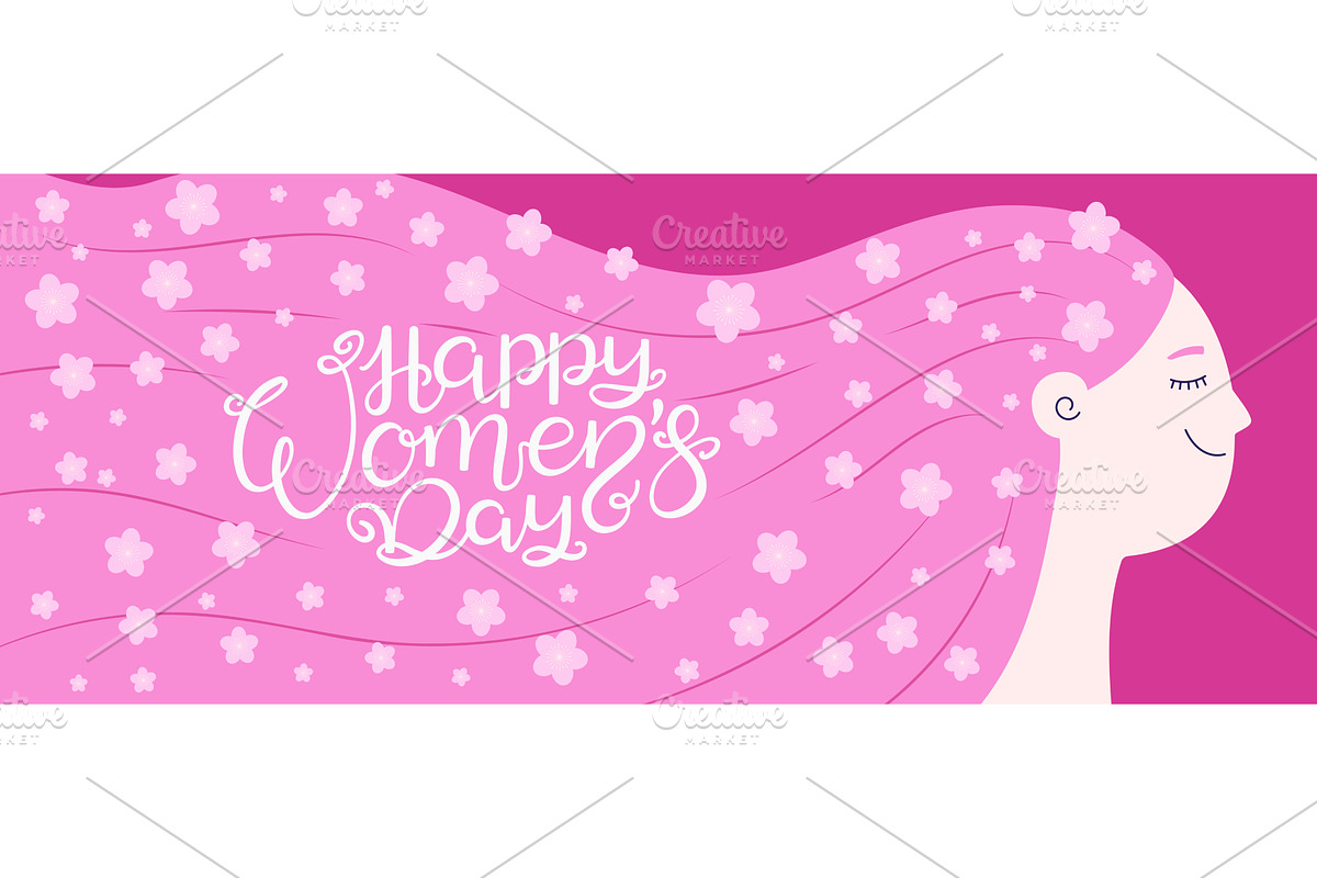 Happy Womens Day lettering, woman, a Seasonal Illustration by sceptical cactus