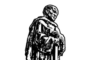 Religious man holding a cross illustration, a Person Illustration by DanFLCreativo