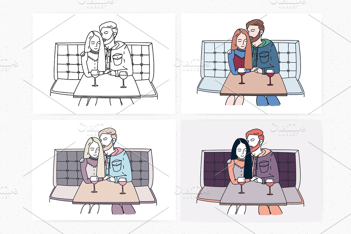 Young couple in cafe, a Food Illustration by Good Studio (Photo 1 of 6)