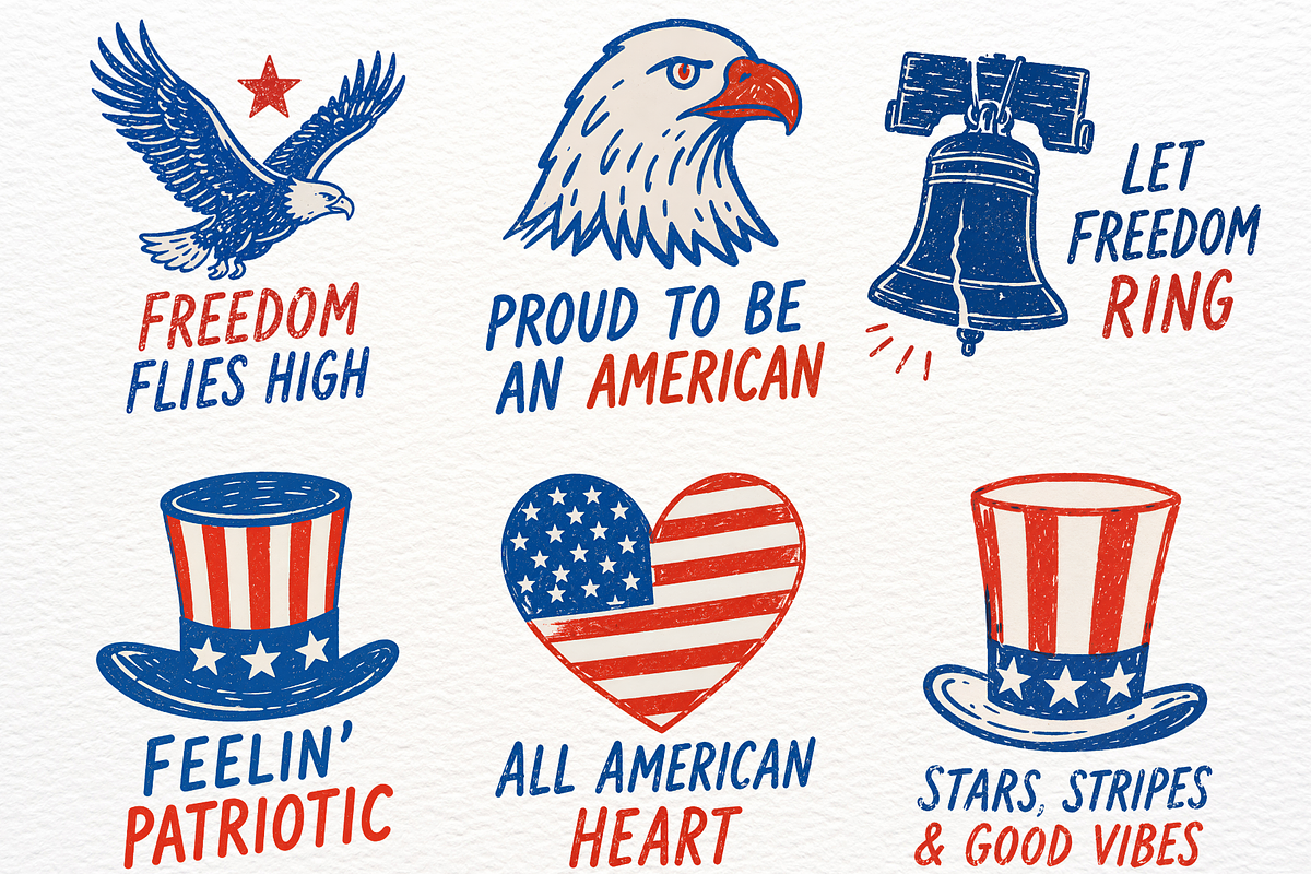 4th July Independence Day Clipart, a Seasonal Illustration by SugarCloudStudioArt (Photo 3 of 7)
