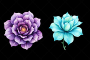 Gemstone Floral Fusion Clipart png, a Decorative Illustration by FloridPrintables (Thumbnail 2 of 9)