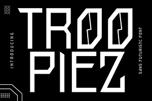 Troopiez Futuristic Font, a Sans Serif Font by Maulana Creative