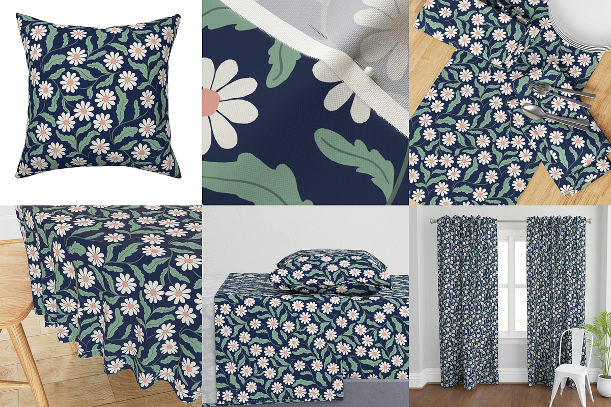 Daisy flowers seamless patterns, a Pattern Graphic by Naty Art (Photo 3 of 6)