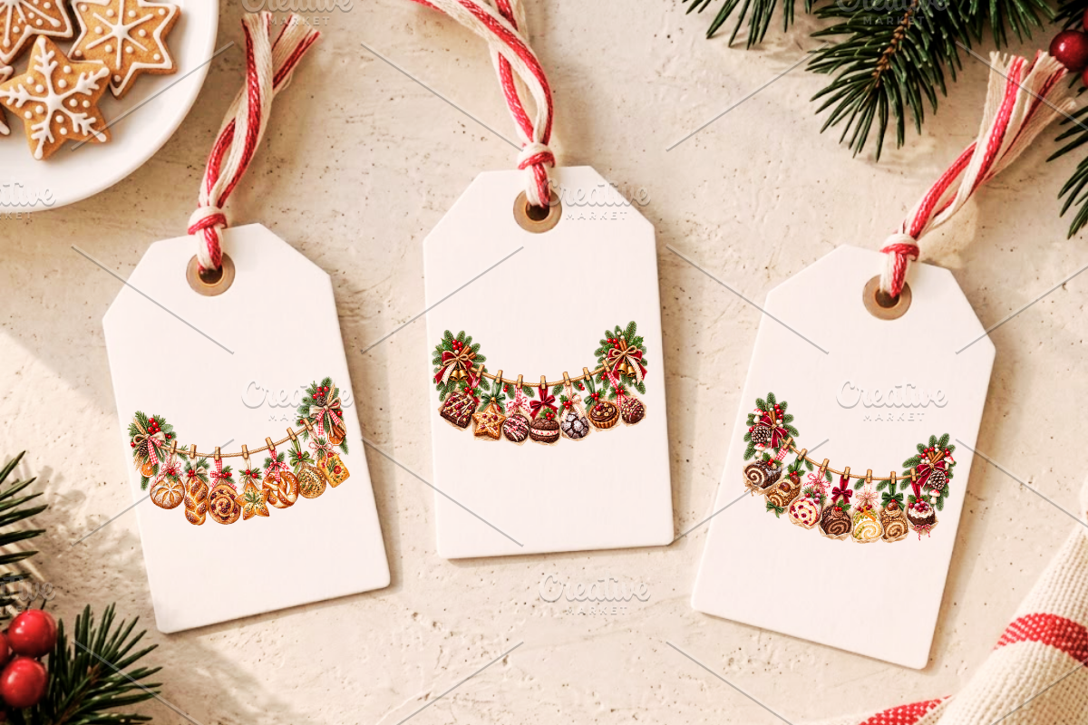 Christmas Bakery Clothesline Clipart, a Seasonal Illustration by Ink Gallery (Photo 7 of 11)