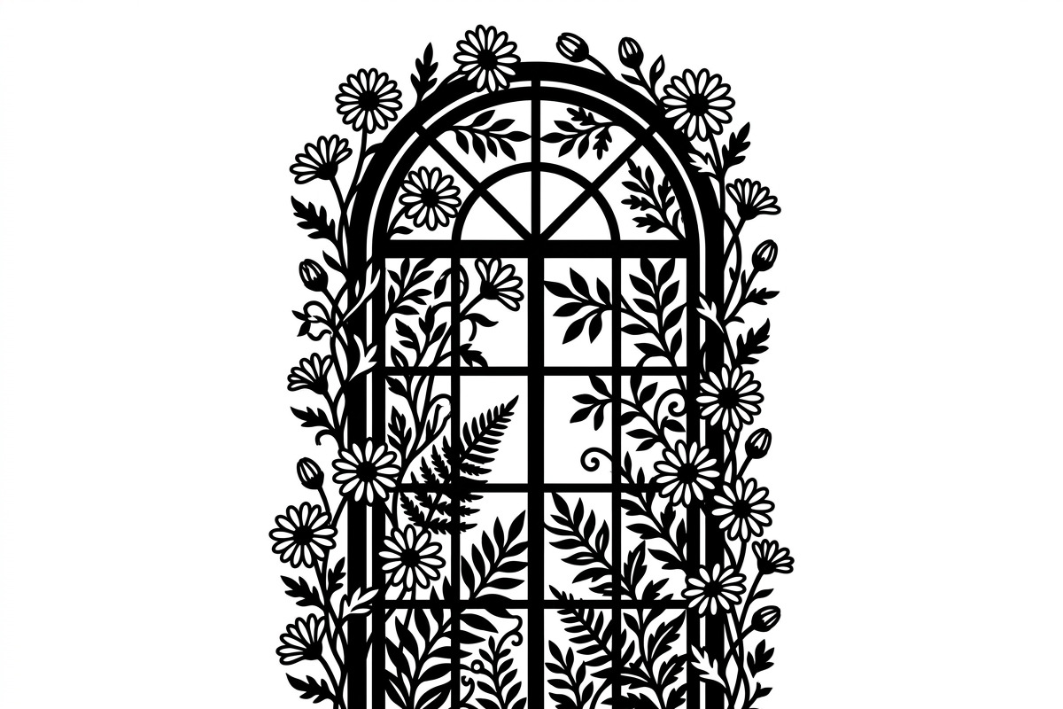 50 Floral French Window Ornament, a Decorative Illustration by Amazin_art (Photo 17 of 24)