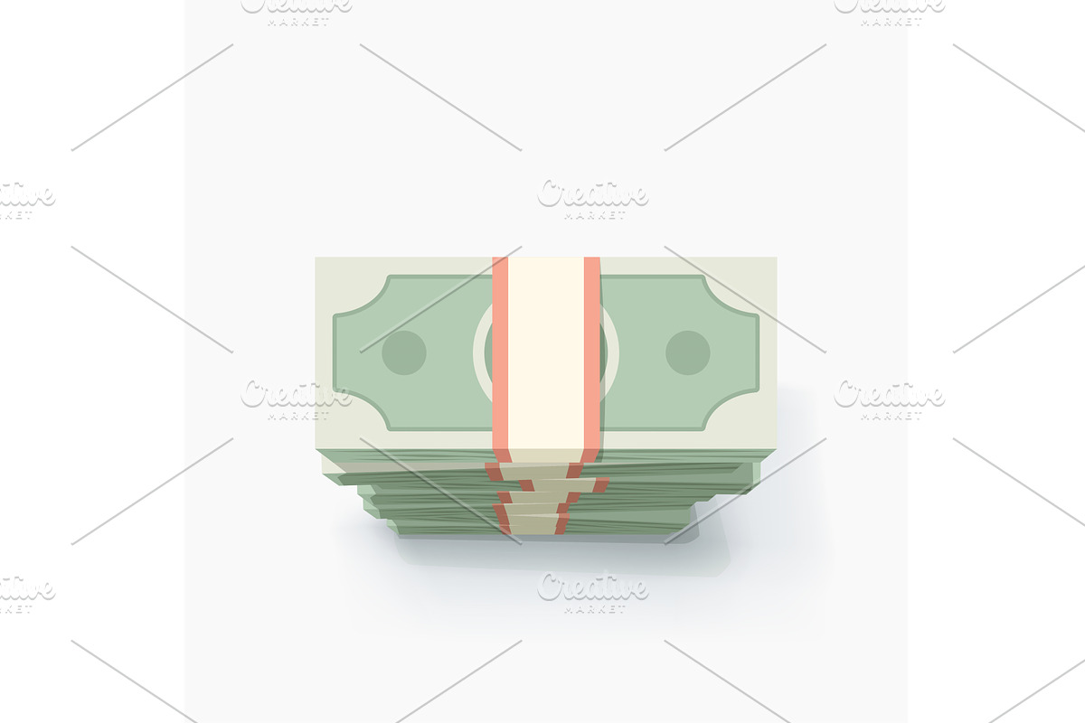 top view on money stack on white, a Finance Illustration by IfH