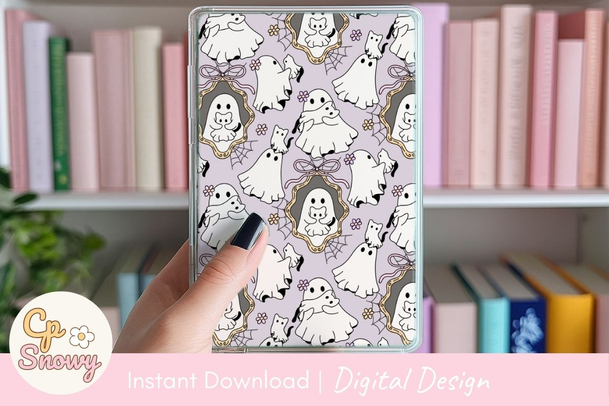 Cute Ghosts & Cats Halloween Seamles, an Illustration by CpSnowy (Photo 4 of 5)