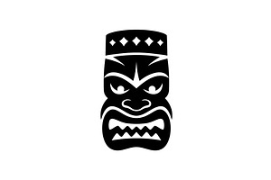 Angry tiki mask with diamond crown, an Illustration by GraphiShop