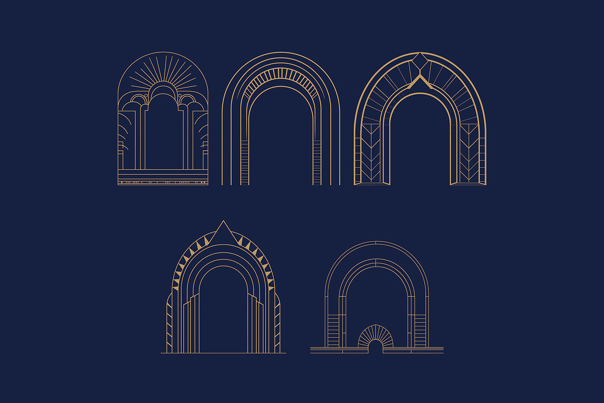 Elegant Art Deco 9 arches, a Decorative Illustration by Stanislav Kharchevskyi (Photo 2 of 3)