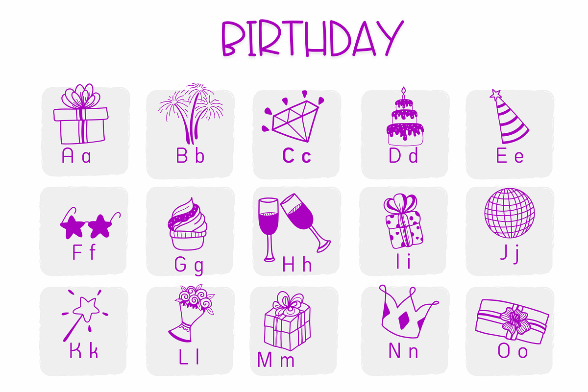Birthday | Symbols Fonts preview 2