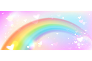 Magical unicorn rainbow with rain, an Illustration by art PVP - market