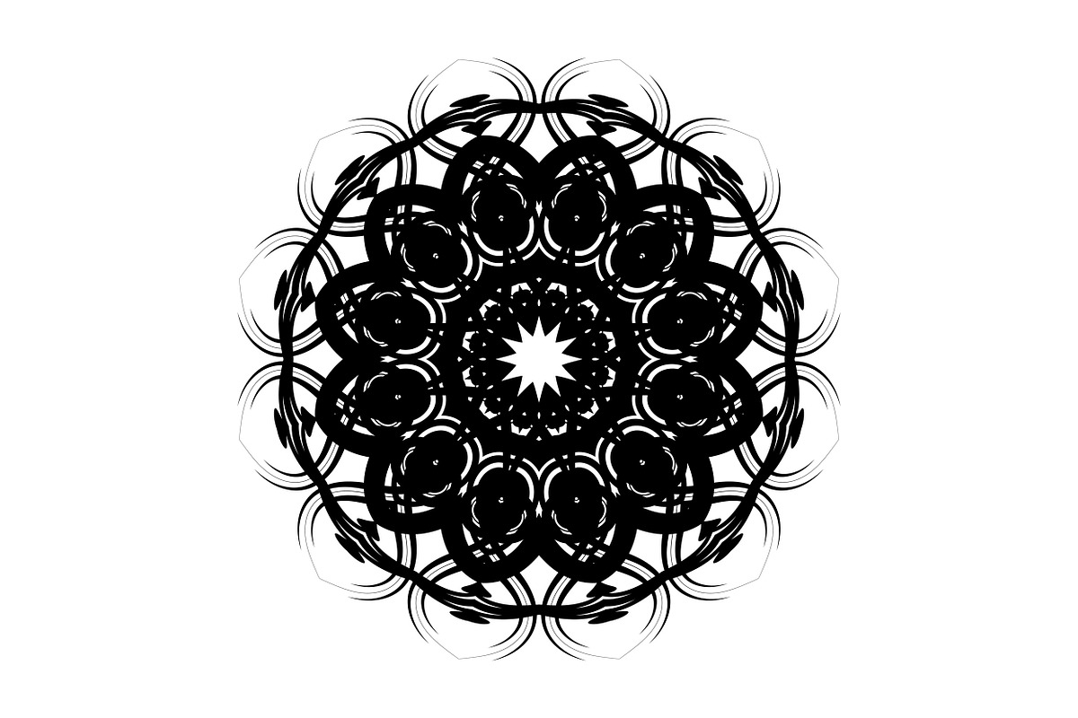 Black and White Mandala Patterns Set, a Decorative Illustration by NJ Himel (Photo 90 of 101)