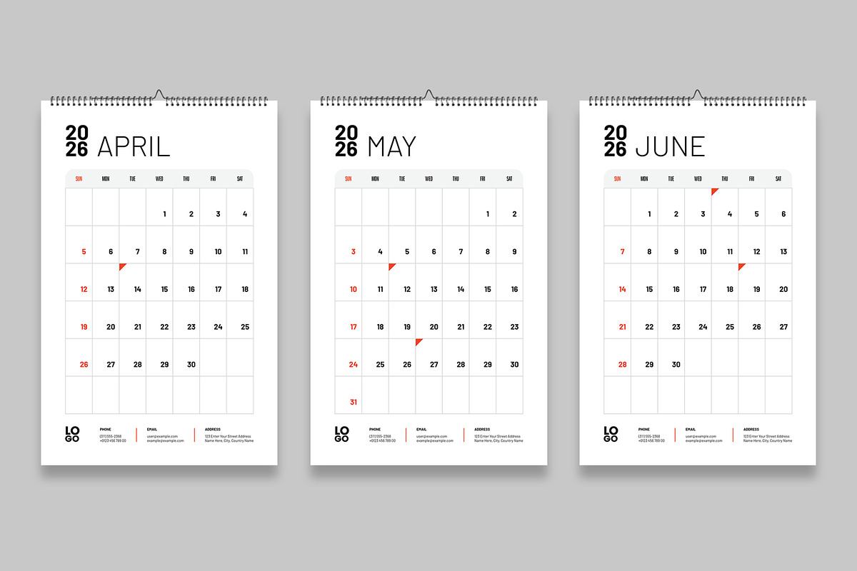 Minimal Wall Calendar 2026 preview 3