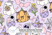 Coquette Halloween Seamless Pattern, a Pattern Graphic by Coastal 5 Designs (Thumbnail 1 of 3)