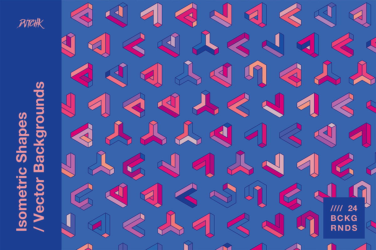 Isometric Shapes / Vector Background, a Background Graphic by dvtchk (Photo 9 of 16)