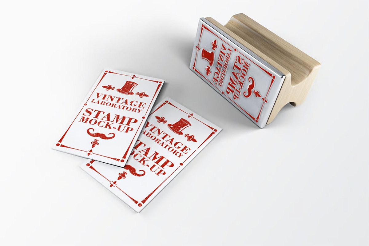 Stamp Business Card Mock-Up, an Advertising Mockup by DesignRushMarket (Photo 4 of 9)
