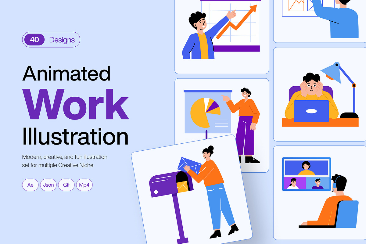 Animated Work Illustration Art Set, a Work Illustration by Brickclay (Photo 1 of 5)