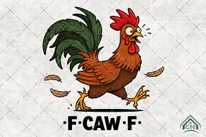 Funny Chicken F-Caw-F Rooster PNG, an Illustration by Craft Nest