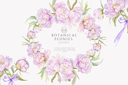 watercolor coquette pink peony set, a Decorative Illustration by Patishop Art (Thumbnail 4 of 10)