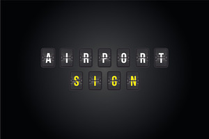 Airport Sign-Scoreboard Text Vector